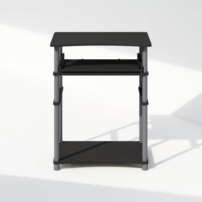Home Desk, Gaming Desk with Keyboard Tray, Computer Desk, Office Writing Desk for Home Office, Bedroom, Black