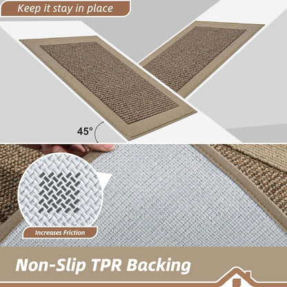 Indoor Door Mat 32" X 48", Dirt Trapper Door Mats Non-Slip Entryway Rugs Washable, Resist Dirt Absorbent Welcome Mat, Low Profile Floor Mats for Front Back Door and Entryway, Taupe
