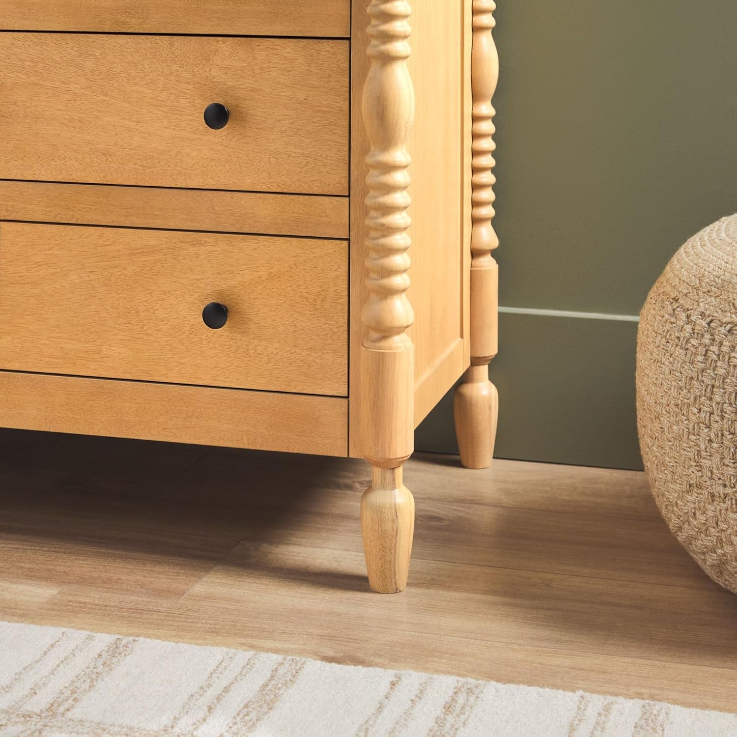 EZ Assembly™ Premium Traditional Solid Wood 6-Drawer Dresser, Vintage Chest of Drawers, Spindle Dresser, Quick Assembly Furniture, 54 Inch, Natural