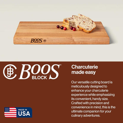 R-Board Series Rectangular Wooden Maple Cutting Board 18”X12” – 1.5” Thick, 10-Lb Reversible Butcher Block with Edge-Grain & Finger Grips – Made in the USA