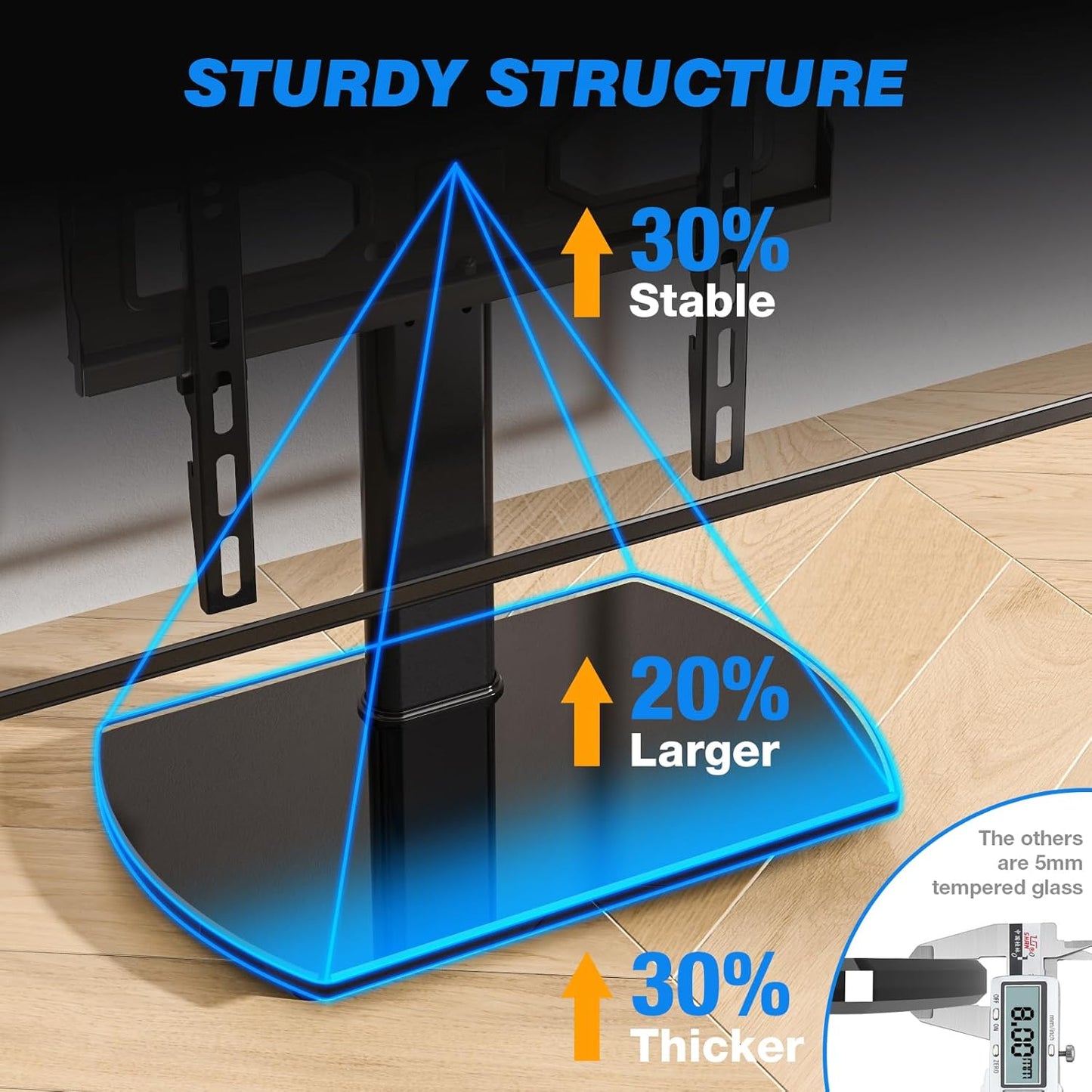Universal Swivel TV Stand for 27-50 55 60 Inch Tvs, Height Adjustable Table Top TV Stand Mount Hold up to 88 Lbs, Pedestal TV Stands with Tempered Glass Base, Replacement TV Mount Stand