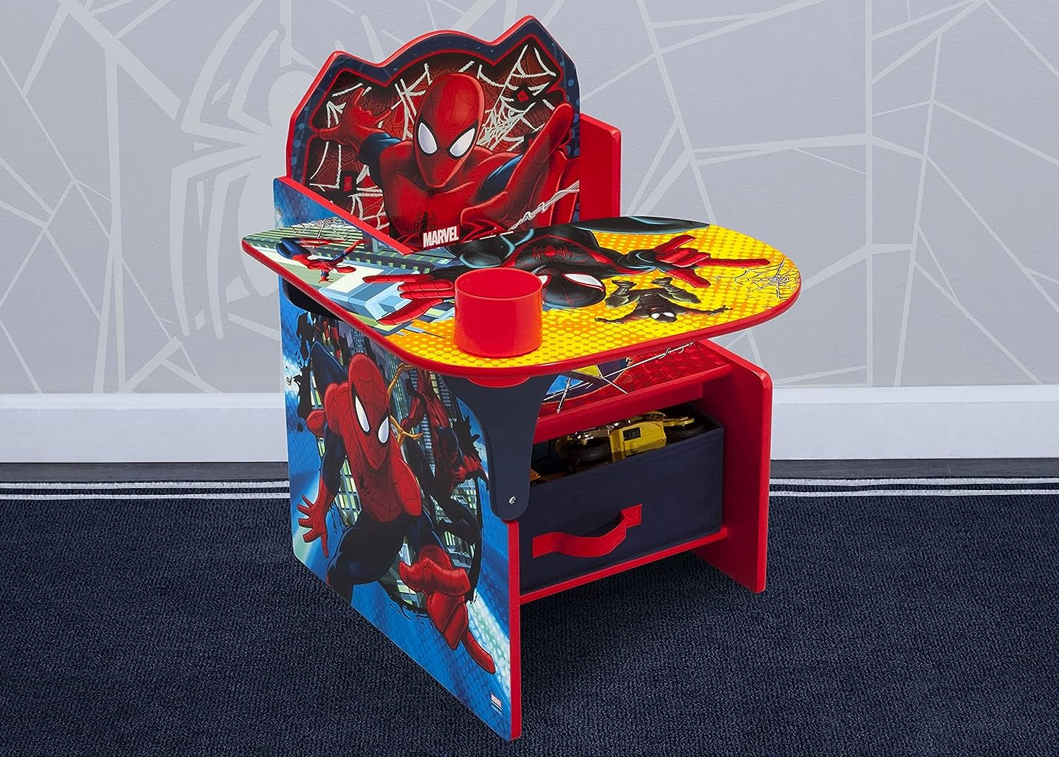 Chair Desk with Storage Bin - Greenguard Gold Certified, Spider-Man