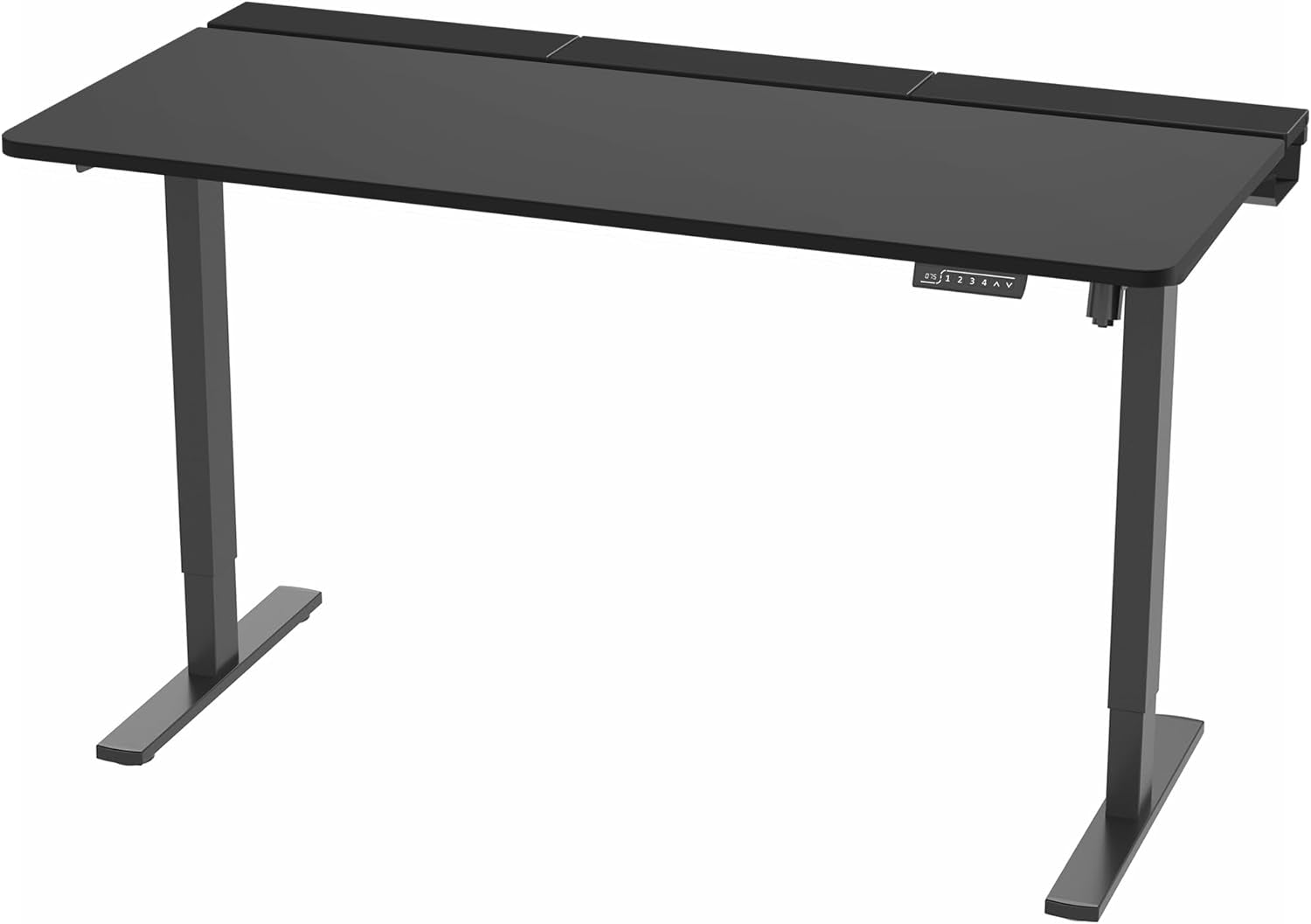 Electric 60 X 30 in Standing Adjustable Gaming Desk with Hidden Cable Trays, Full-Size Mouse Pad, Black Top Black Frame, DESK-KIT-1B6-P3B