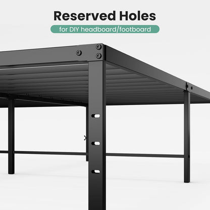 Full Size 18 Inch Platform Bed Frame, Heavy Duty Metal Foundation Frame, Noise-Free Sturdy Steel Slats, Underbed Storage, No Box Spring Needed, Quick Setup