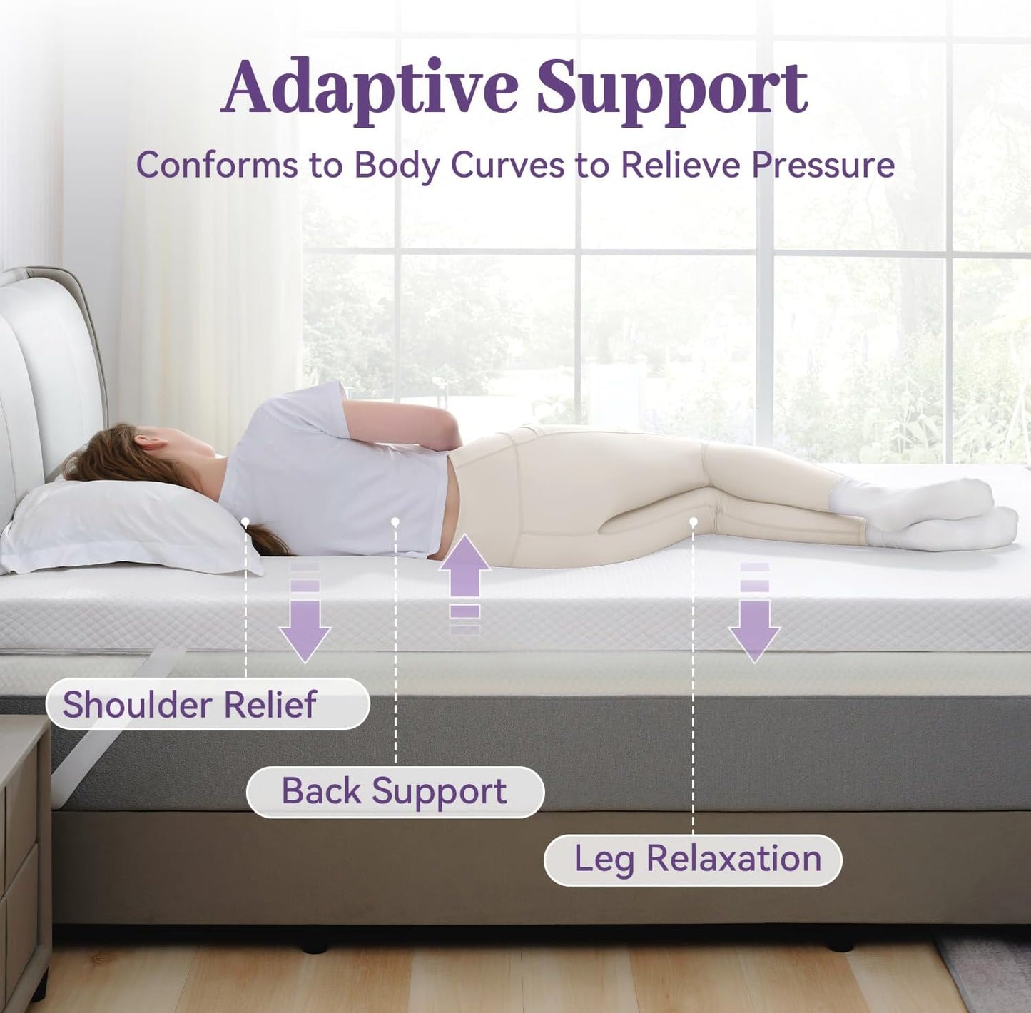 3 Inch Gel Memory Foam Mattress Topper Full Size, Ventilated High Density Pad for Back Pain, Bed Topper with Removable Soft Cover, Certipur-Us Certified