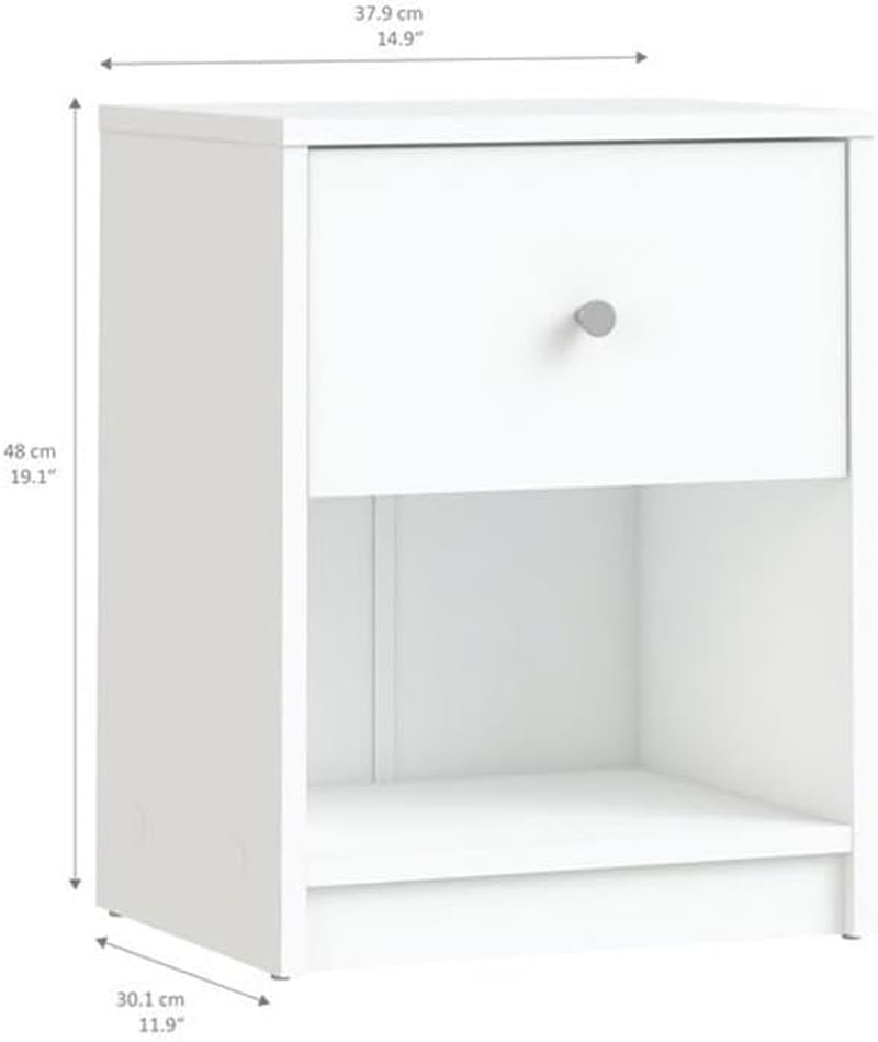 3 Piece Bedroom Set with 6-Drawer Double Dresser and Two of 1-Drawer Nightstand in White