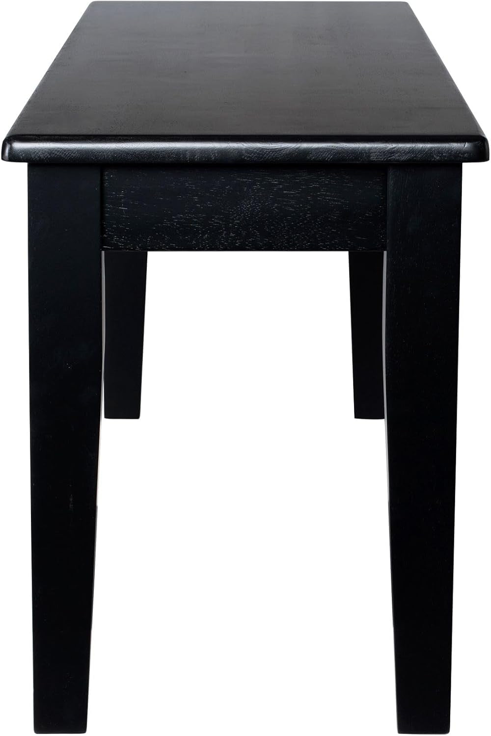 Shaker Backless Wood Bench - Black Finish