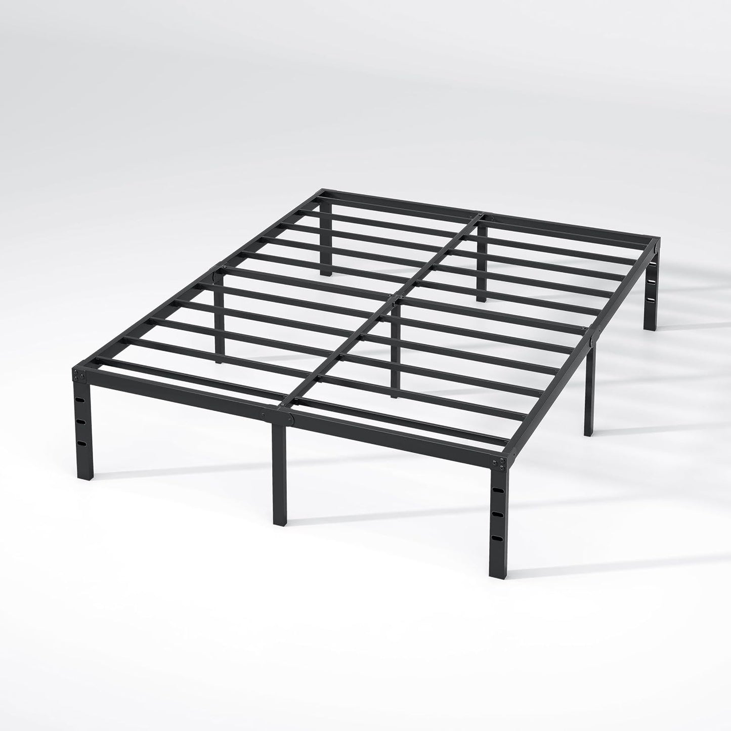 Metal Bed Frame,Queen Size Bed Frame with Storage Space,Heavy Duty Sturdy Mattress Foundation,Easy Assembly,No Box Spring Needed, Black,14 Inch,Queen
