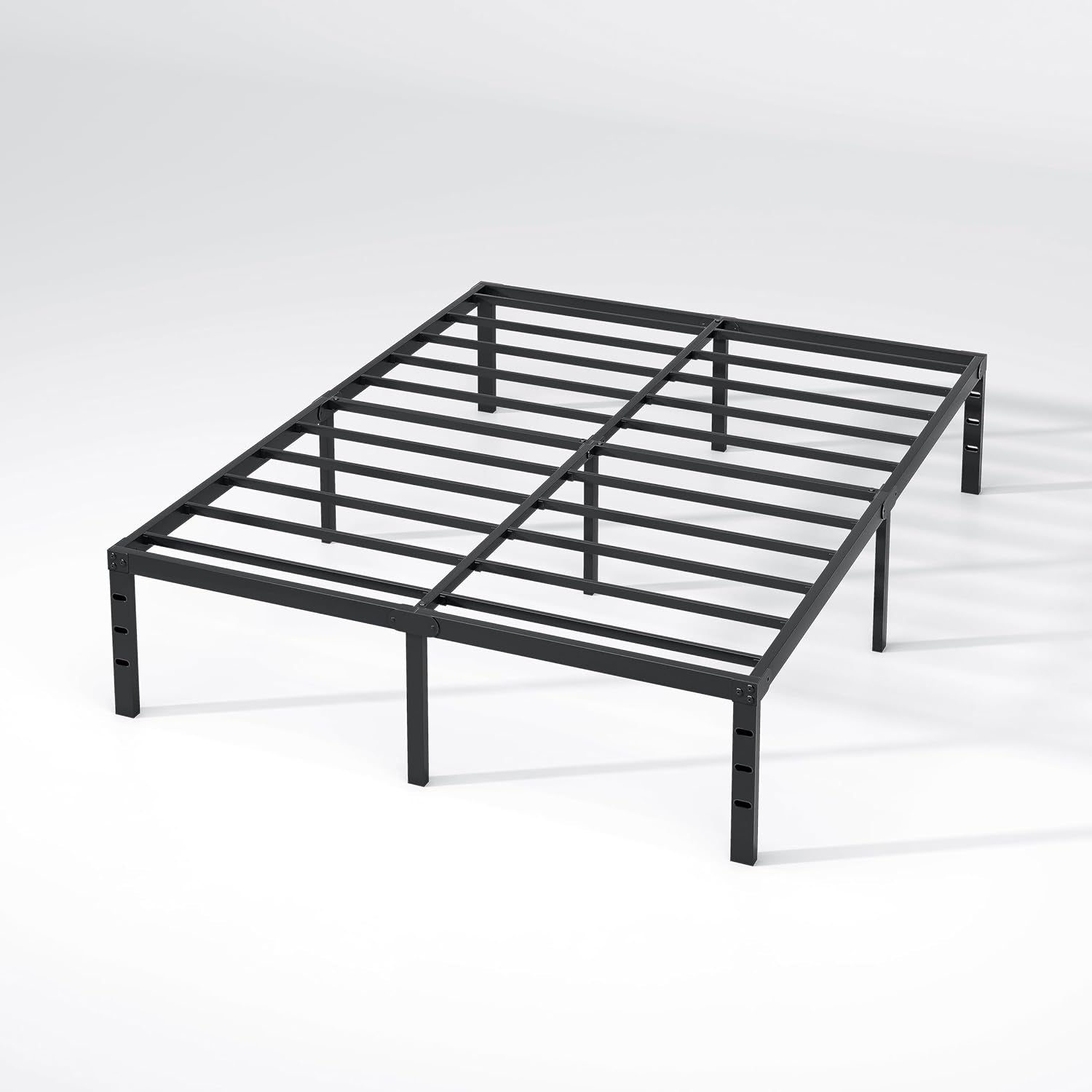 Metal Bed Frame,Queen Size Bed Frame with Storage Space,Heavy Duty Sturdy Mattress Foundation,Easy Assembly,No Box Spring Needed, Black,14 Inch,Queen