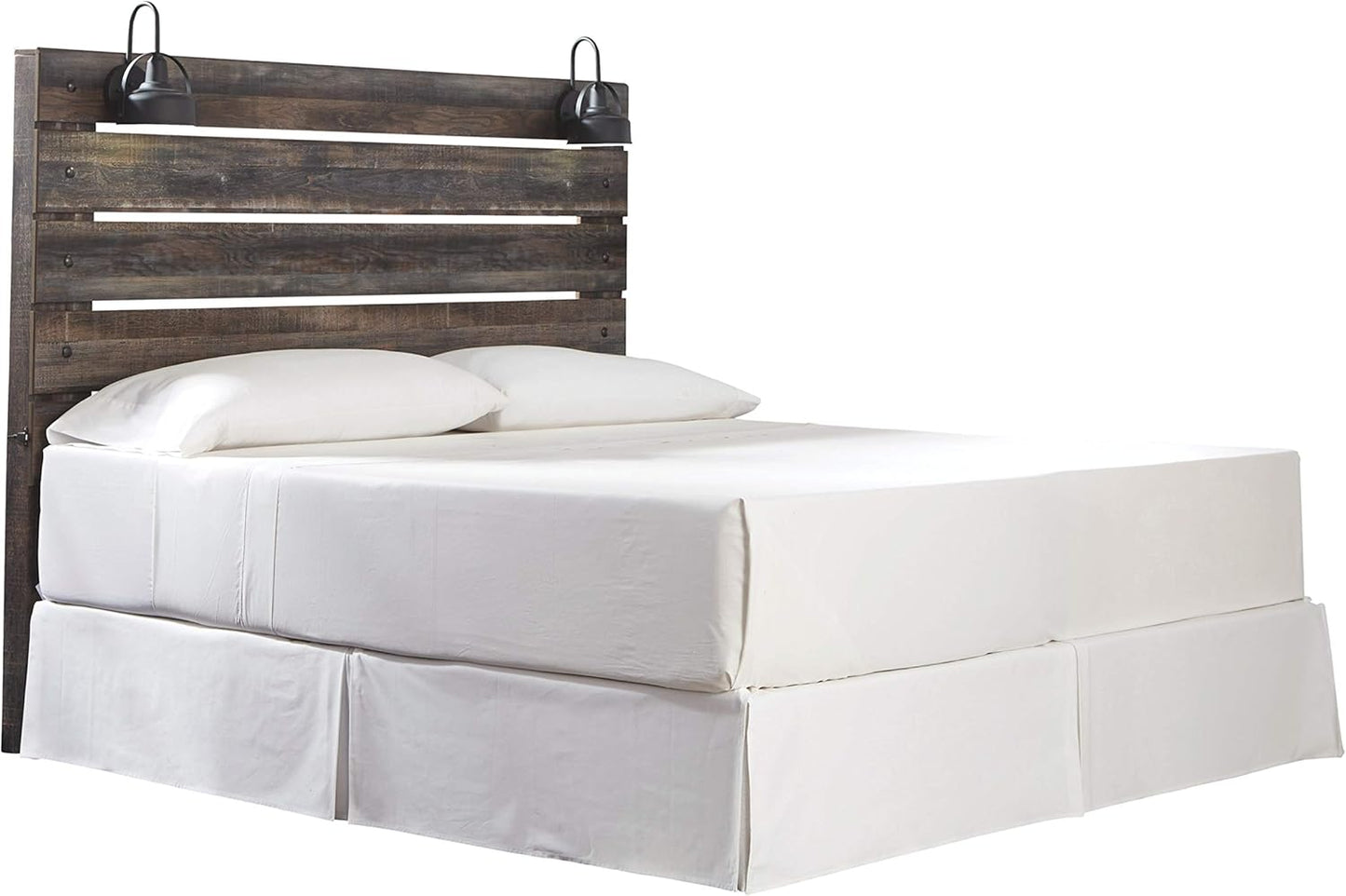 Drystan Rustic Panel Headboard ONLY with USB Charging Stations, King, Brown