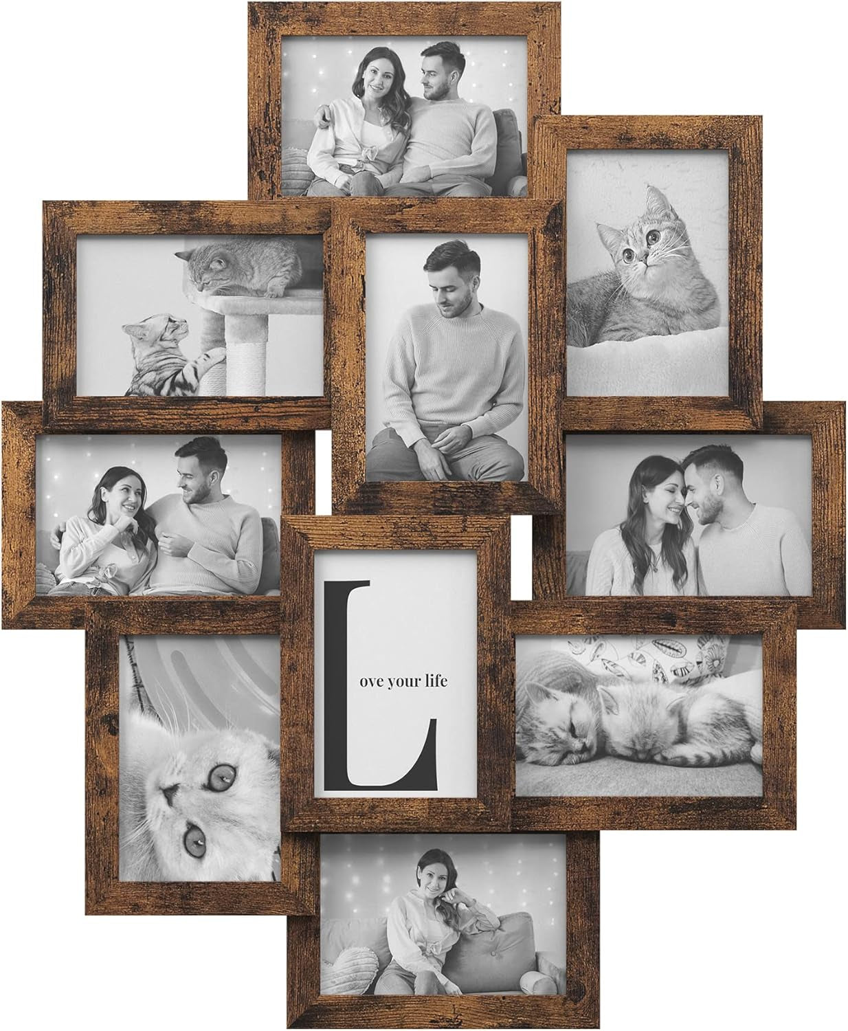 4X6 Collage Picture Frames for Wall Decor, 10 Pack Family Photo Collage Frame Set for Gallery, Glass Front, Assembly Required, Ink Black URPF20BK