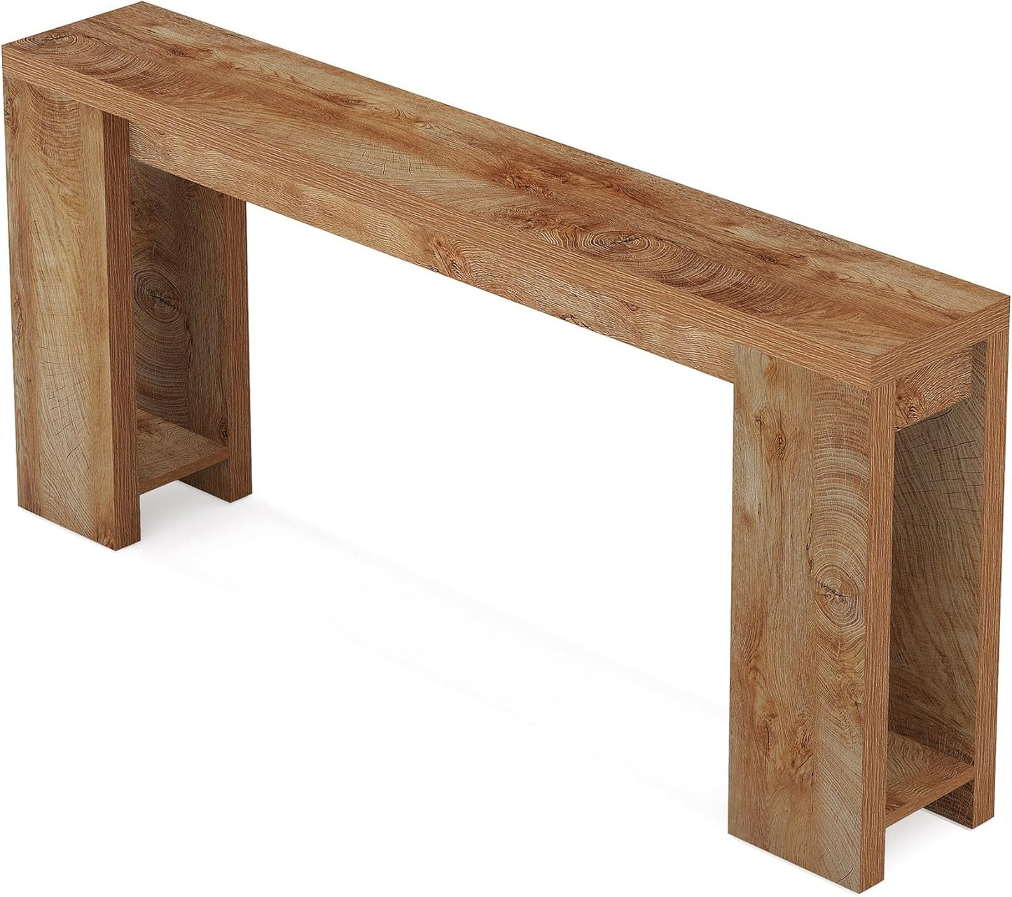 70.9-Inch Extra Long Console Table, Farmhouse Wood Sofa Table behind Couch, Narrow Entryway Accent Table for Living Room, Hallway, Entrance, Foyer, Light Oak Brown