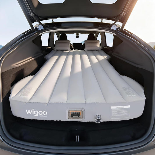 2026 Upgrade Air Mattress for Tesla Model Y [Click Self-Inflate, Home-Level Comfort] USB-C Charging Built-In Air Pump & Ergonomic Design with 2 Pillow, Camping for Tesla Model Y 2020-2026