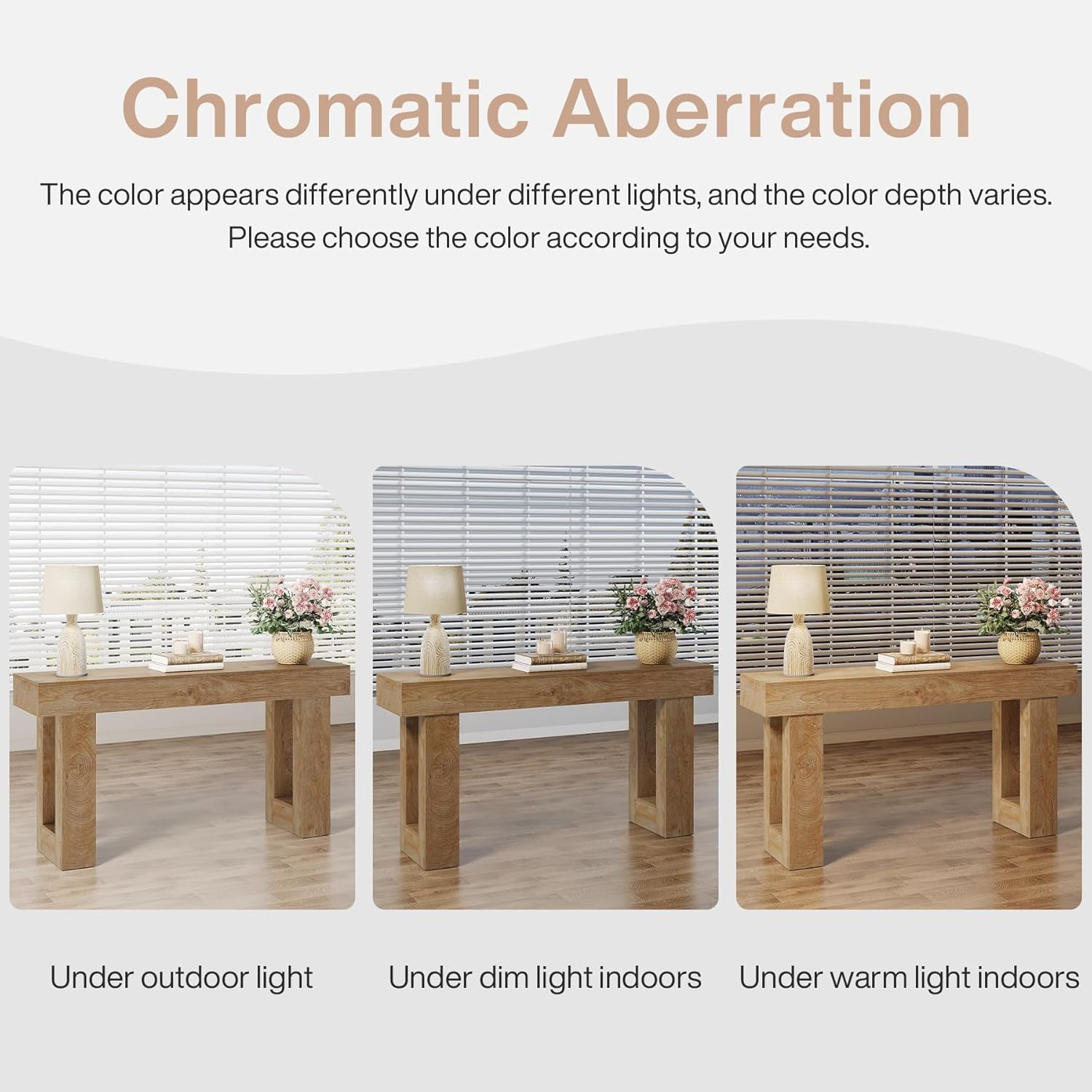 63-Inch Long Console Table, Wooden Rectangular Sofa Table behind the Couch, Farmhouse Entryway Table for Entrance, Hallway, Living Room (Natural)