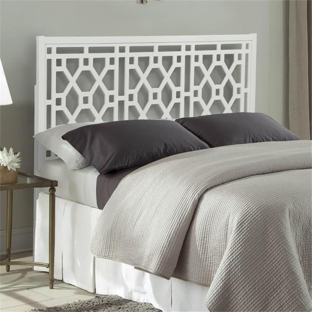 Thomas Chippendale White Wood Headboard - King