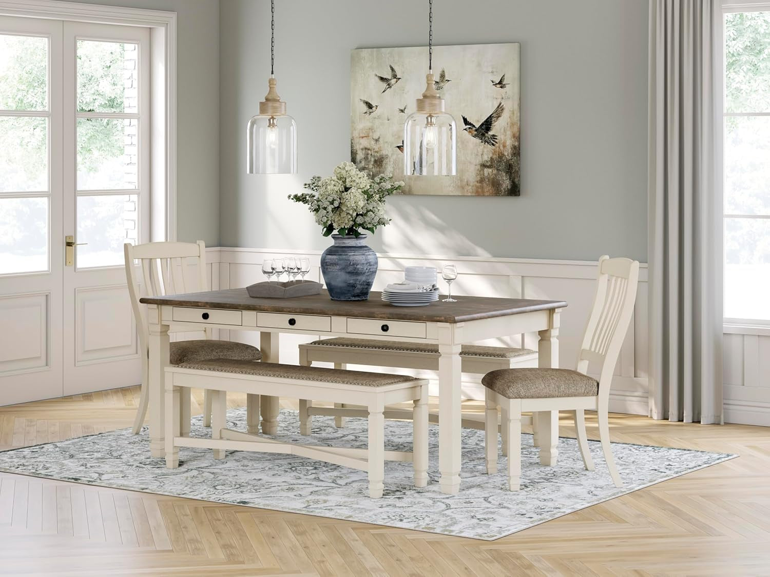 Bolanburg 20" Upholstered Dining Room Chair, Set of 2, Antique White