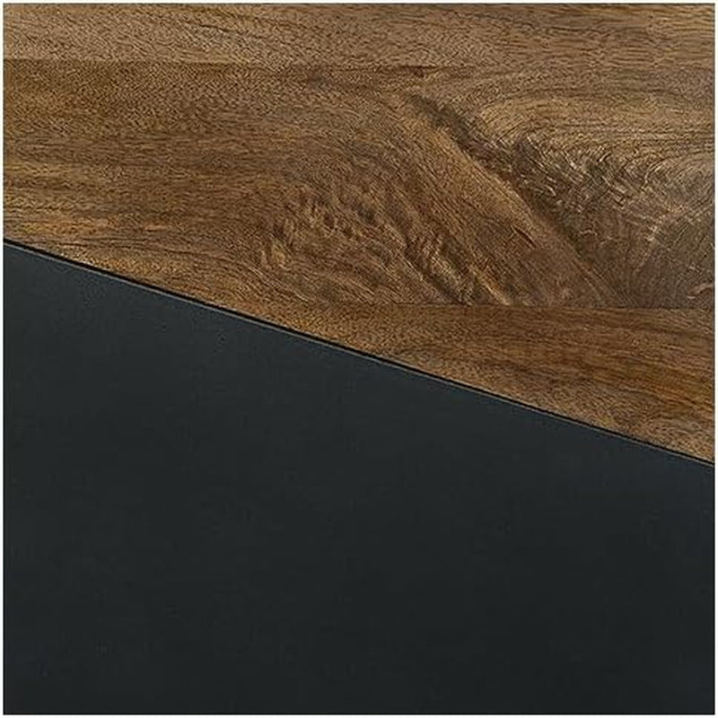 Trailbend Eclectic Accent End Table, Brown & Gunmetal