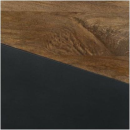 Trailbend Eclectic Accent End Table, Brown & Gunmetal