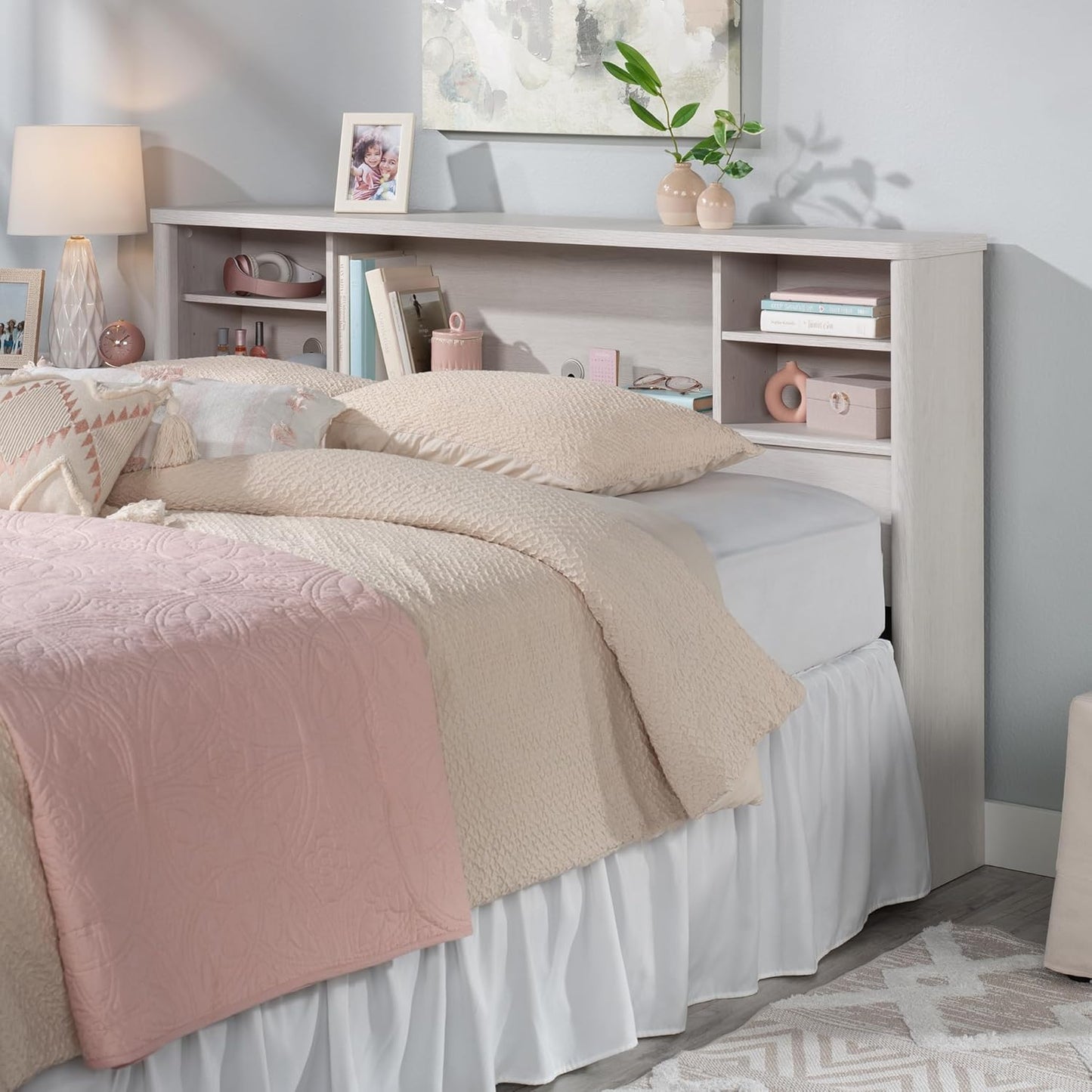 Dover Edge Full/Queen Bookcase Headboard, Glacier Oak Finish