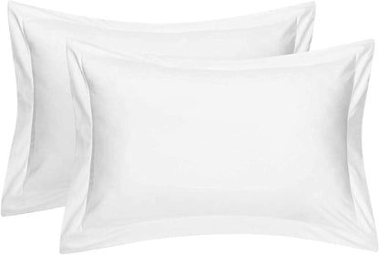 King Pillow Shams Set of 2 White 20X36 Inch – 100% Egyptian Cotton, 2 Inch Flange, Hotel Quality Decorative Pillow Sham Covers with Envelope Closure, Soft Skin Friendly Cushion Cover for Bed