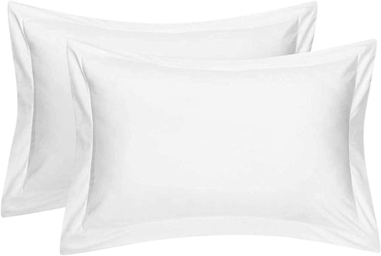King Pillow Shams Set of 2 White 20X36 Inch – 100% Egyptian Cotton, 2 Inch Flange, Hotel Quality Decorative Pillow Sham Covers with Envelope Closure, Soft Skin Friendly Cushion Cover for Bed