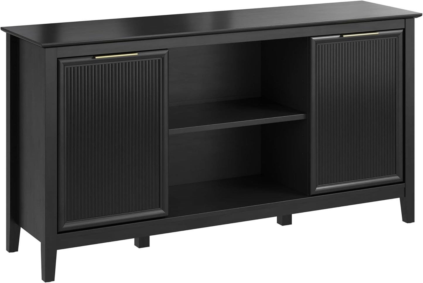 58-Inch Sideboard Storage Cabinet, Dining Room Furniture, Camille Collection, Onyx Birch