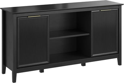 58-Inch Sideboard Storage Cabinet, Dining Room Furniture, Camille Collection, Onyx Birch