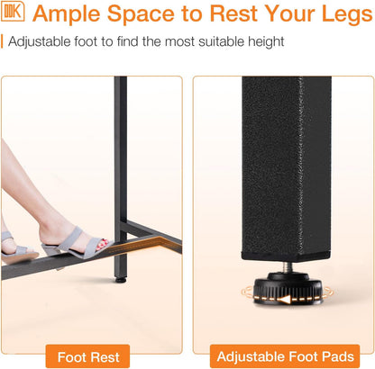 71 Inch Bar Table, Bar Height Pub Table, Counter Height Bar Table, Rectangular High Top Kitchen & Dining Counter Tables with Sturdy Legs & Easy-To-Clean Top, Rustic Brown