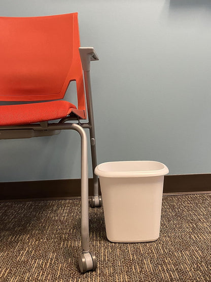 Vanity Trash Can/Wastebasket 1.5-Gallons/6-Quarts White for under Counter/Kitchen/Office/Bedroom/Bathroom