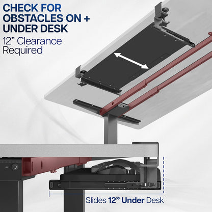 Large Keyboard Tray under Desk Pull Out with Extra Sturdy C Clamp Mount System, 27 (33 Including Clamps) X 11 Inch Slide-Out Platform Computer Drawer for Typing, Black, MOUNT-KB05E