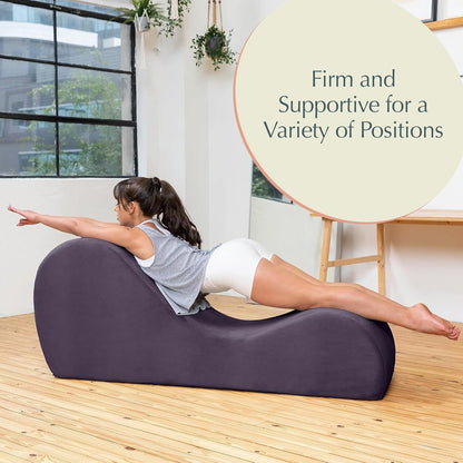Sleek Chaise Lounge for Yoga - Made in the USA - Great for Stretching, Relaxation, Exercise & More, 60D X 18W X 26H Inch, Black