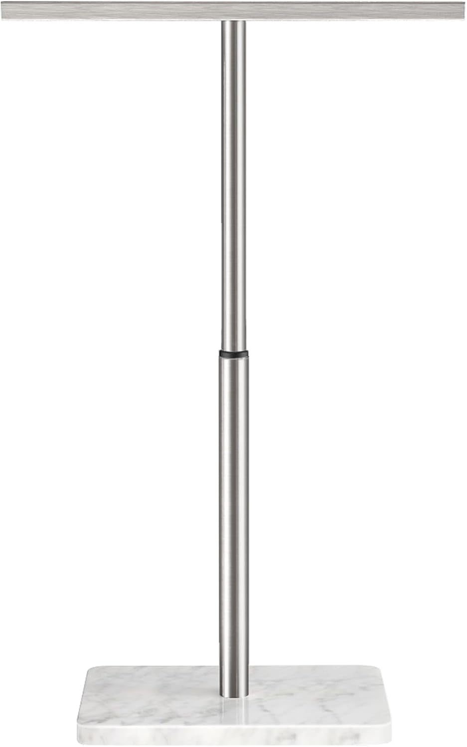 Hand Towel Holder Stand, T-Shape Hand Towel Rack for Bathroom, Hand Towel Stainless Steel for Kitchen Vanity Countertop, Marble Base Brushed Adjustable 9.06" -17.68"