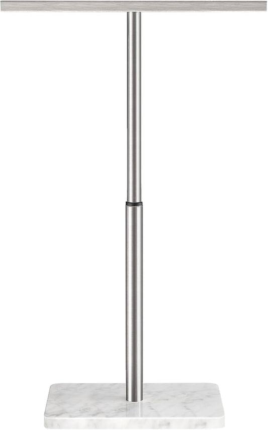 Hand Towel Holder Stand, T-Shape Hand Towel Rack for Bathroom, Hand Towel Stainless Steel for Kitchen Vanity Countertop, Marble Base Brushed Adjustable 9.06" -17.68"