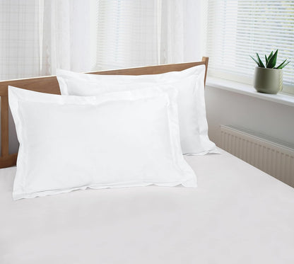 Pillow Shams 2 Pack King Size 20X36 Inch - Brushed 1800 Microfiber - Bed Pillow Shams, Wrinkle Resistant Super Soft and Cozy - Back Overlap Closure - Oxford Pillowcase (King, White)