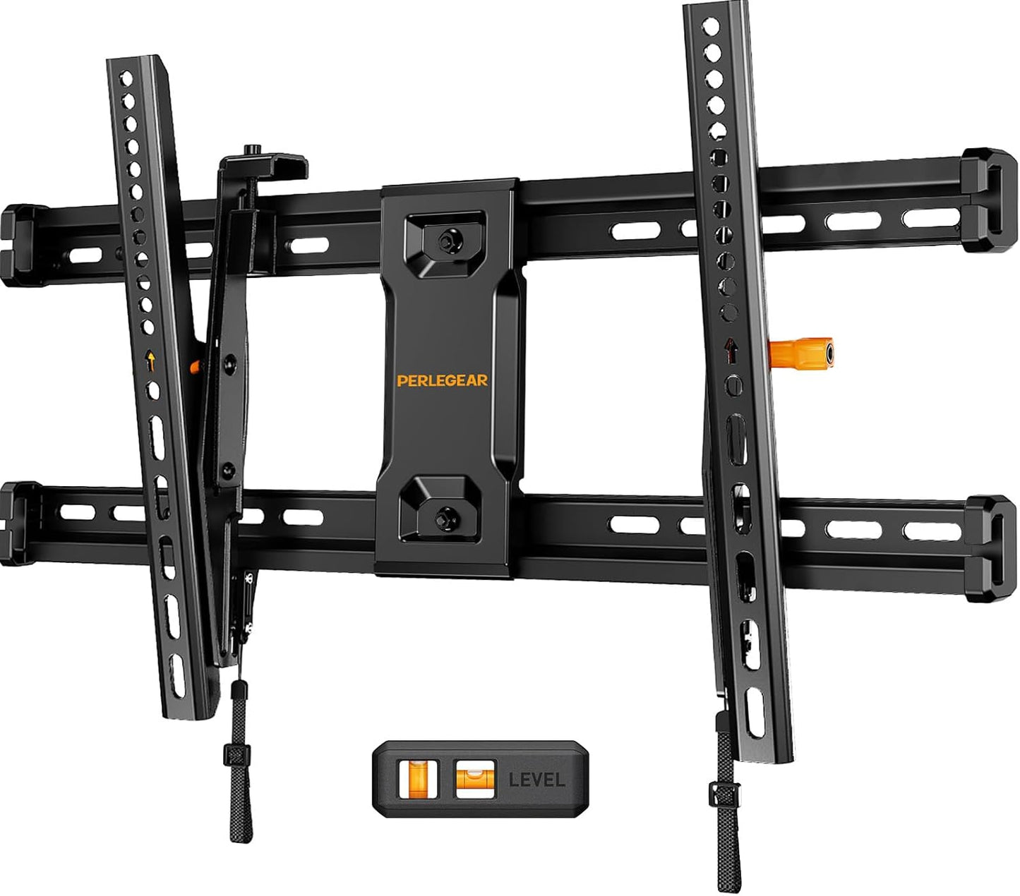 Tilting TV Wall Mount for 42–90 Inch Tvs with Leveling Adjustment, Low Profile TV Mount up to 132 Lbs, Wall Mount Bracket Fits 12”/16”/18”/24” Wood Studs, Max VESA 600X400Mm, PGLT9