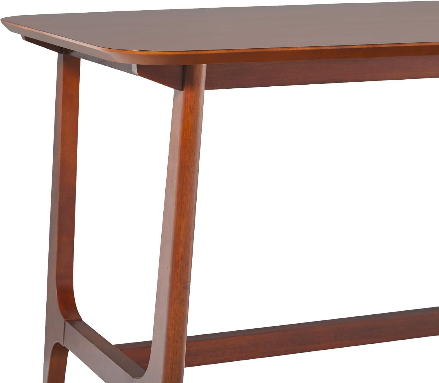 Mid-Century Modern Solid Wood Trestle Base Dining Table, 60 Inch, Walnut Veneer