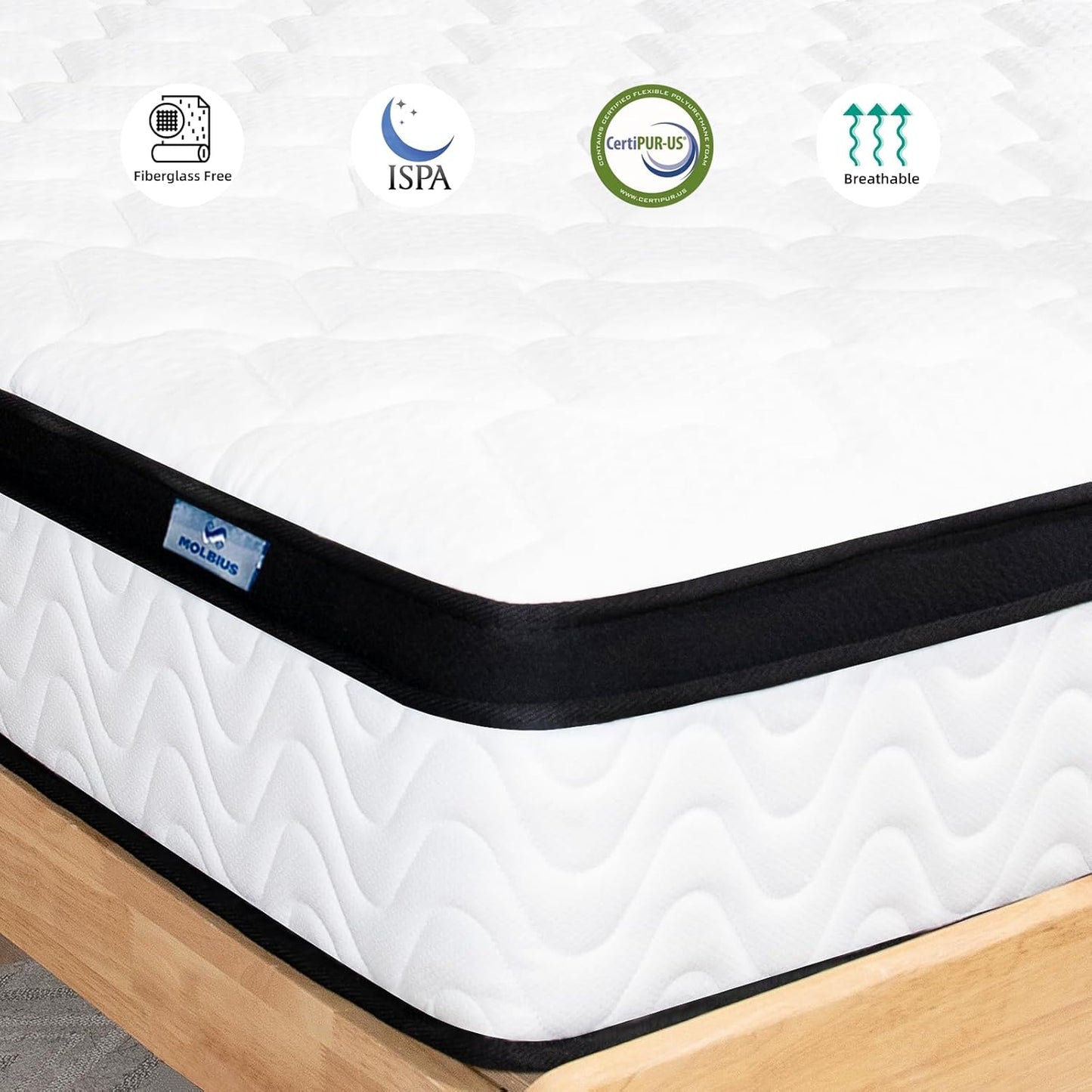 Full Size Mattress 10 Inch | Full Mattresses in a Box Hybrid | Medium Firm Feel Memory Foam and Individual Pocket Springs | Fiberglass Free Bed Matress | Breathable | Certipur-Us | Upgrade