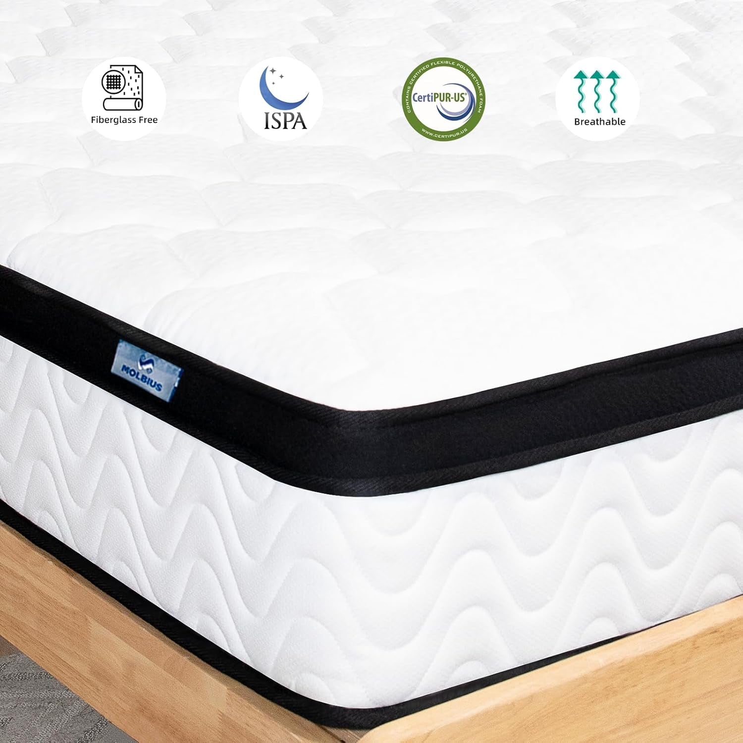 Full Size Mattress 10 Inch | Full Mattresses in a Box Hybrid | Medium Firm Feel Memory Foam and Individual Pocket Springs | Fiberglass Free Bed Matress | Breathable | Certipur-Us | Upgrade