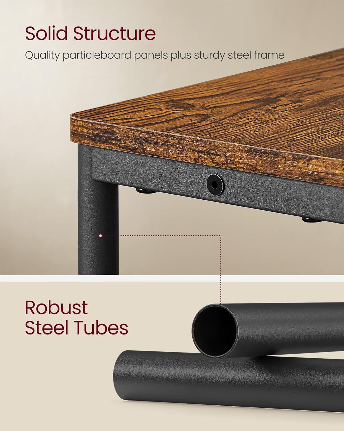 Side Table with Charging Station, Narrow End Table, 3-Tier Nightstand, Sofa Table for Small Spaces, Magazine Rack, for Living Room, Bedroom, Study, Rustic Brown and Ink Black ULET335K01