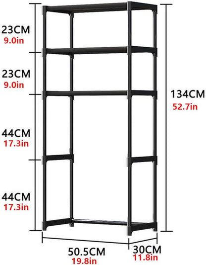 3-Tier over the Toilet Storage, Freestanding Bathroom Shelves, Metal Bathroom Shelves, Space Saver over the Toilet Storage for Laundry, Balcony, Easy Assembly, Black