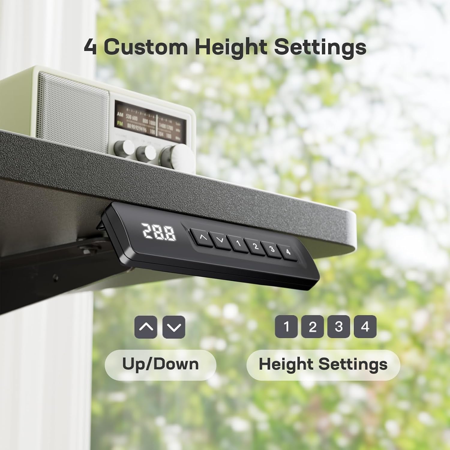 48X24 Electric Standing Desk - Adjustable Height Computer Desk with Memory Presets, Storage Bag & Cable Management for Home Office & Gaming Workstations