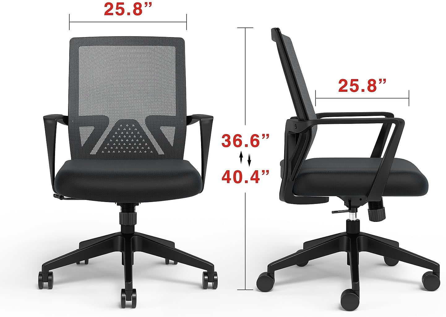 Cartwright Ergonomic Office Desk Chair, Adjustable with Breathable Mesh & Lumbar Support, Perfect for Home & Office, Black