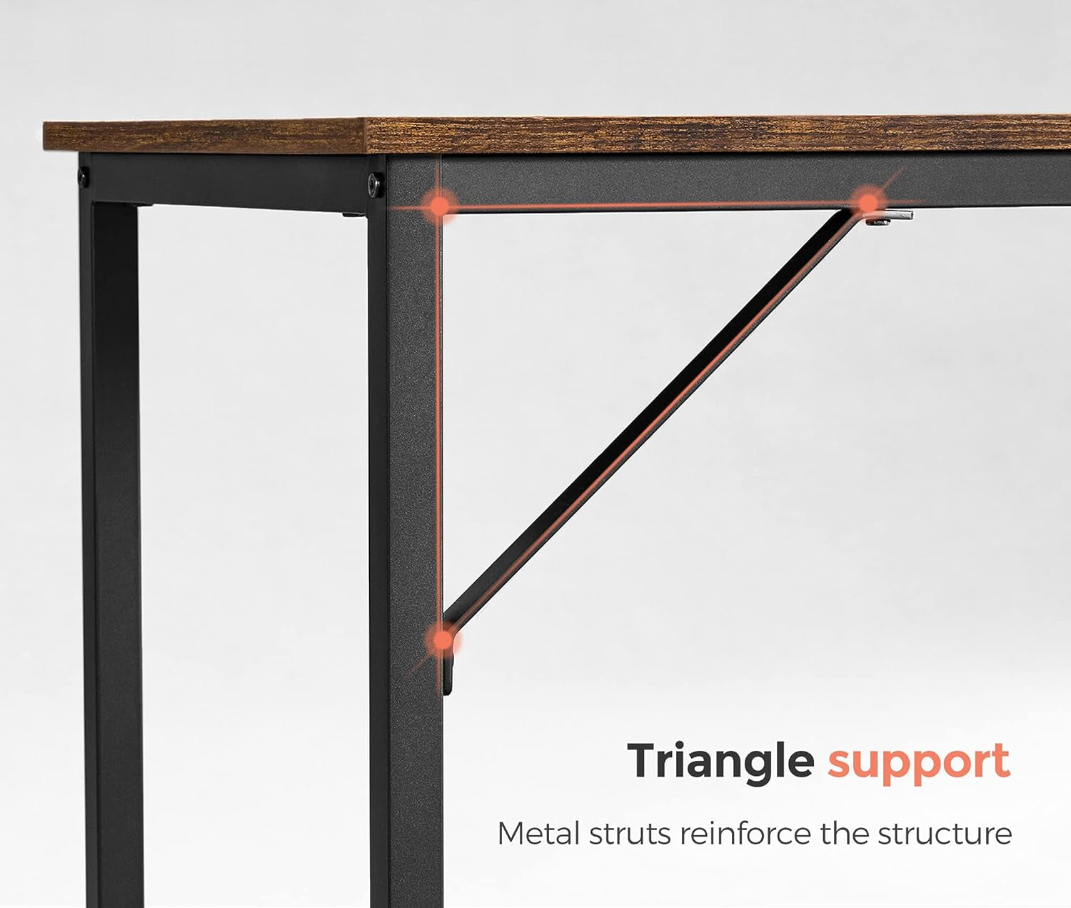 Computer Desk, Office Work Desk, 23.6 X 53.1 X 29.9 Inches, for Study, Bedroom, Home Office, Living Room, Rustic Brown and Ink Black ULWD043B01