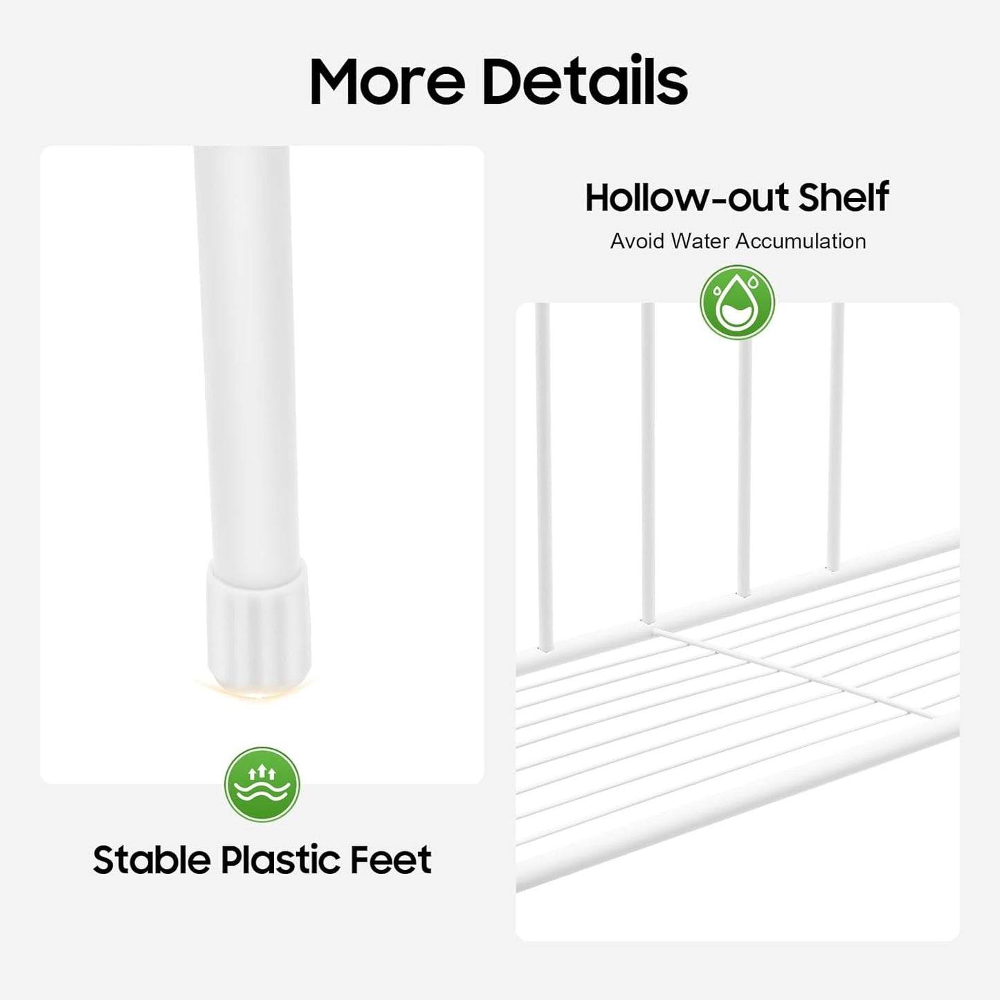 Over Toilet Storage Organizer - 3-Tier Bathroom Shelf Unit with 35.4" Clearance, 55Lb Capacity, White Freestanding Metal Rack for Toiletries & Towels