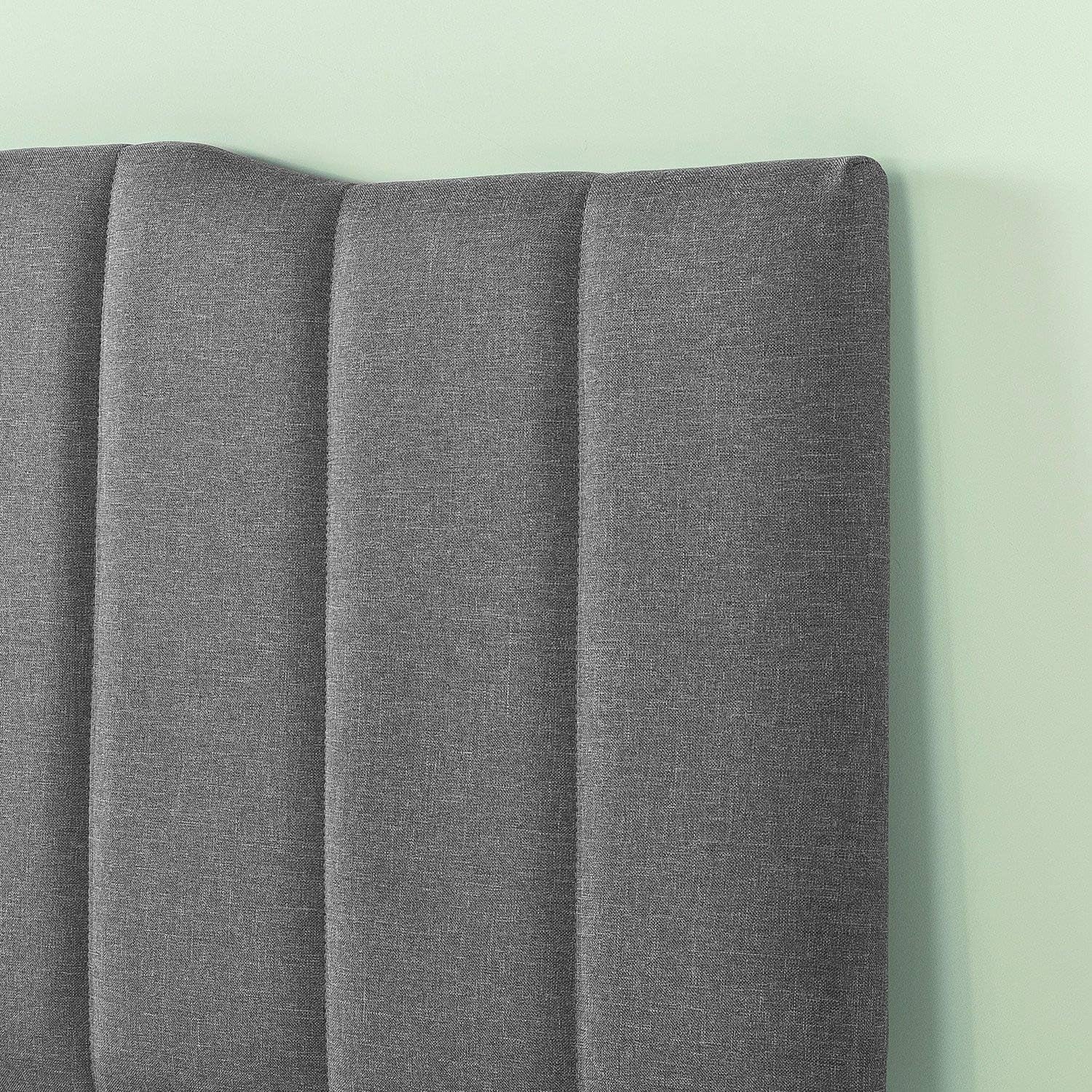 Satish Upholstered Headboard, Channel Stitched Upholstery, Easy Assembly, Full, Grey