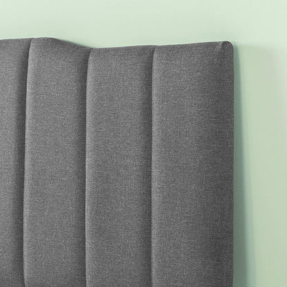 Satish Upholstered Headboard, Channel Stitched Upholstery, Easy Assembly, Full, Grey