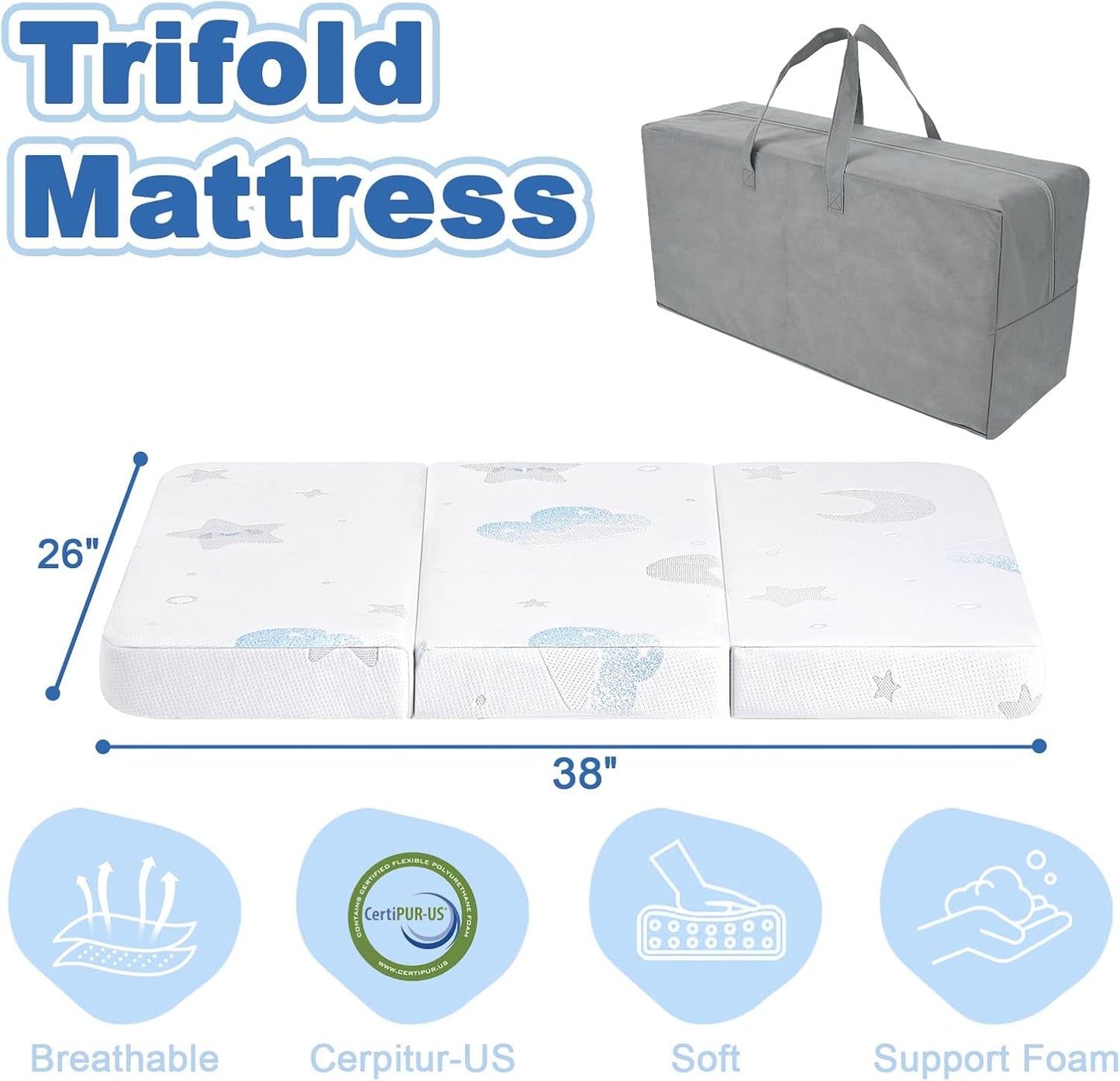 Trifold Pack and Play Mattress - Pack N Play Mattresses Pad