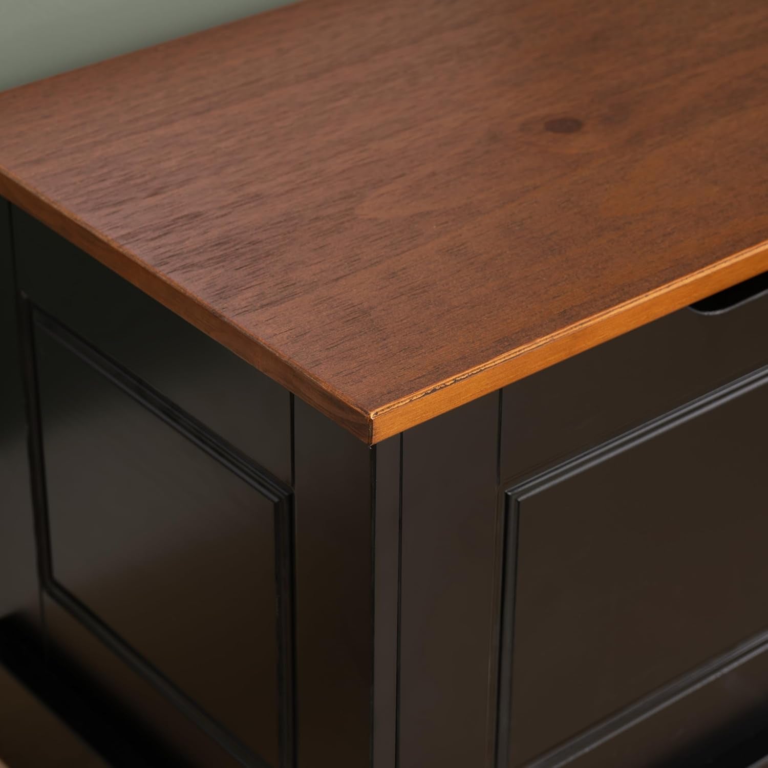 Harris Black and Walnut Backless Kitchen Dining Nook with Hidden Storage Bench Space