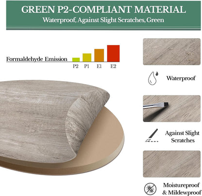 Nesting Coffee Table Set of 2, Nesting Table, Rustic Stacking Side Tables, Nesting End Table Set W/Round Wooden Tabletop and Sturdy Metal Base for Living Room,Small Space, Gray | Nesting Table, Rustic, Stacking Side Tables, Living Room, Small Space