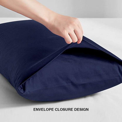King Pillow Cases Set of 2, Soft Microfiber Pillow Covers with Envelope Closure, Wrinkle, Fade and Stain Resistant Pillowcases, 20X36, Navy